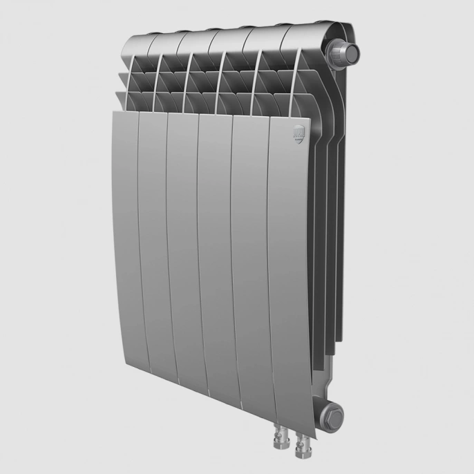 Биметаллический радиатор с нижним подключением Royal Thermo BiLiner Silver Satin 500 V 4 секции