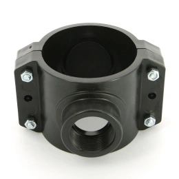 Врезка монтажная Unidelta зажим-В 110 x 11/2 4 болта, для труб ПНД полипропилен PP-B