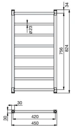 Полотенцесушитель водяной Zehnder Stalox STX-080-045 (белый)