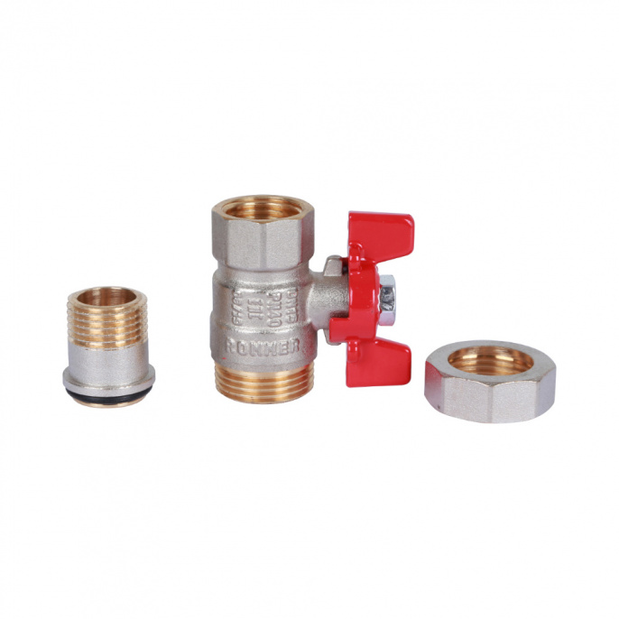 Кран шаровый Rommer 1/2" ВР-НР ручка-бабочка с разъемным соединением